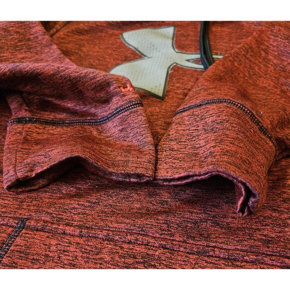 Under Armour UA Hoodie Medium Storm Fleece Twist Red & Black Big Logo *read Info - Picture 3 of 11